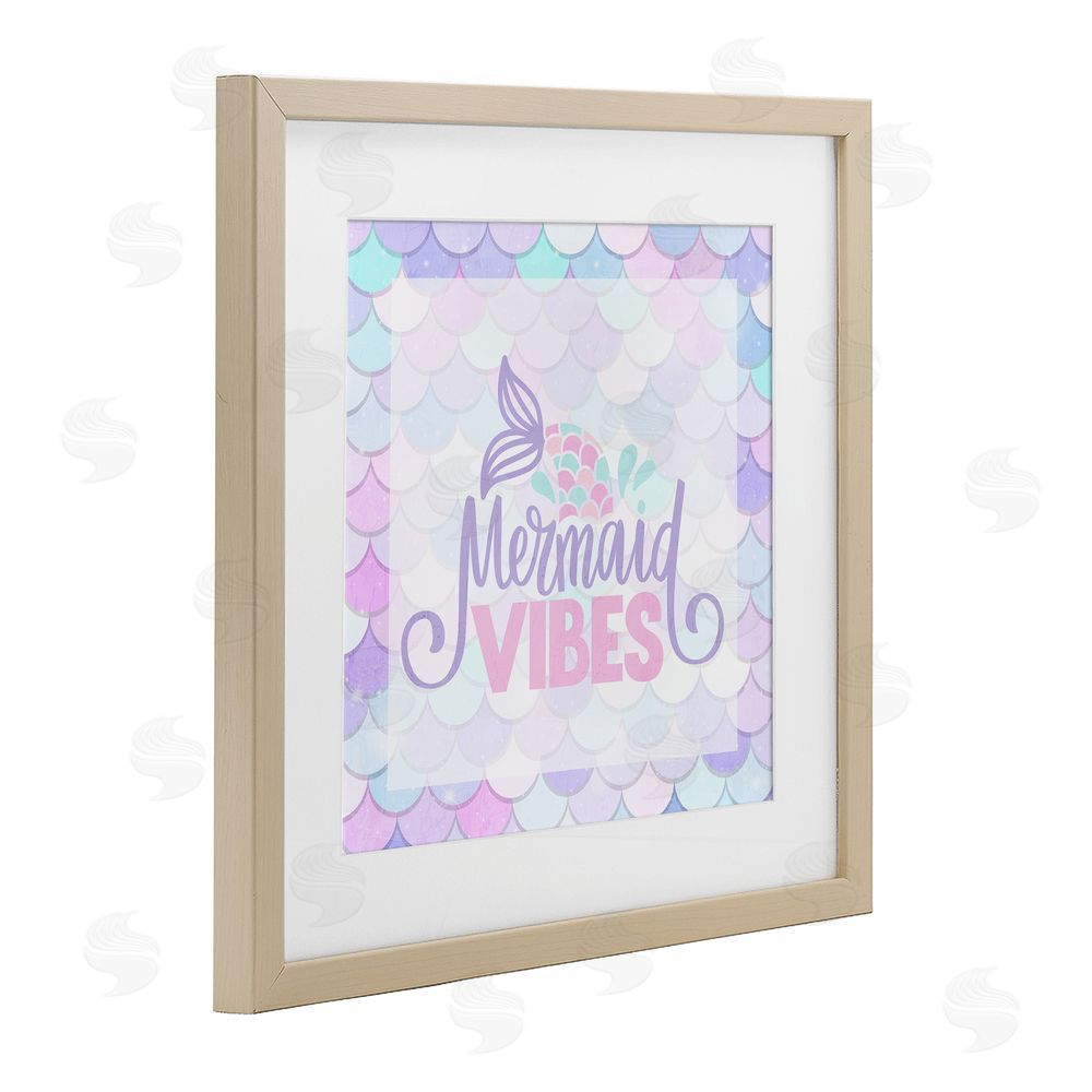 Kim Allen Pastel Mermaid Vibes Brown Framed Print Under Glass Wall Art