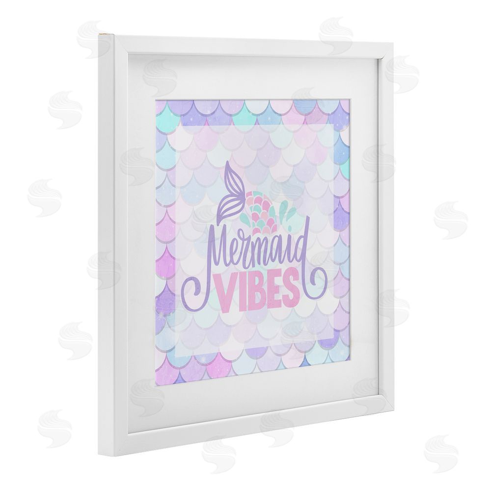 Kim Allen Pastel Mermaid Vibes White Framed Print Under Glass Wall Art