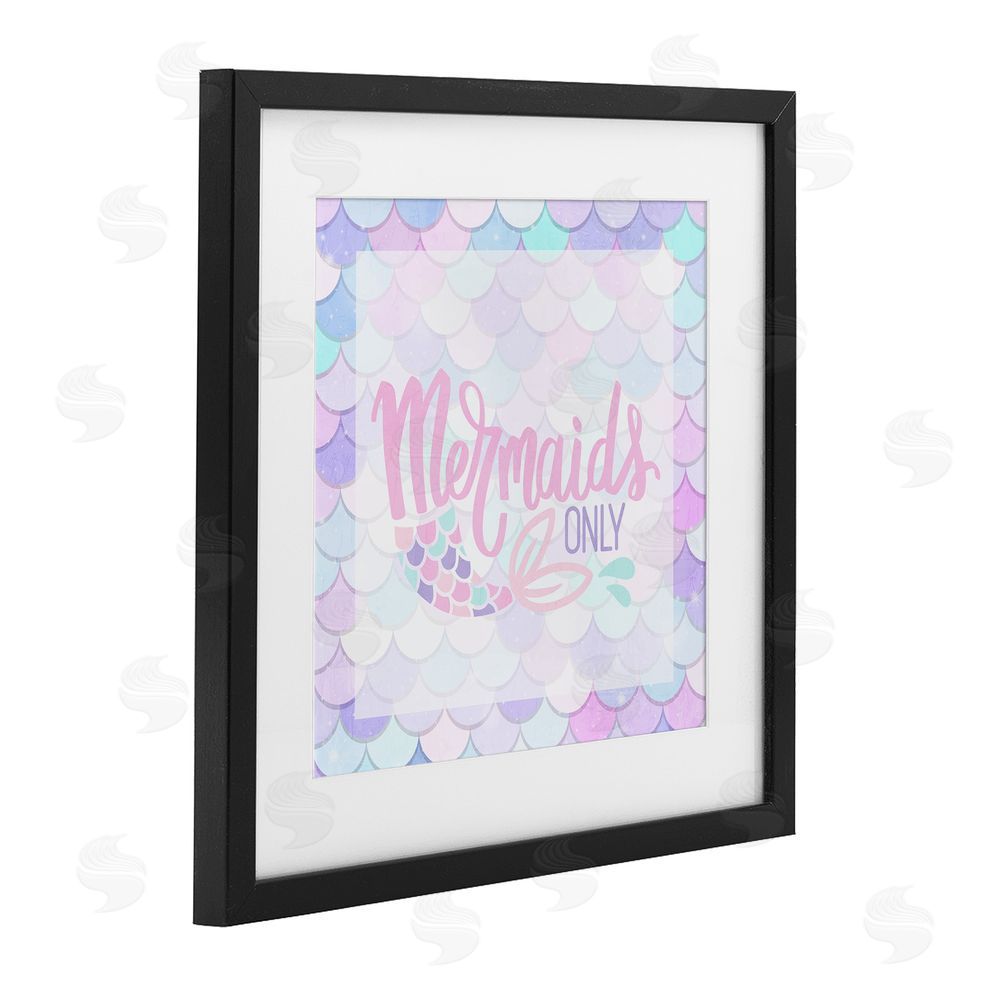 Kim Allen Pastel Mermaids Only Black Framed Print Under Glass Wall Art