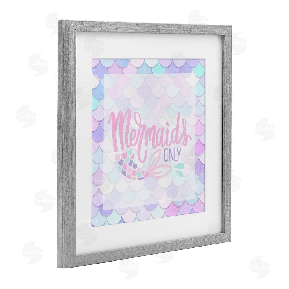 Kim Allen Pastel Mermaids Only Gray Framed Print Under Glass Wall Art