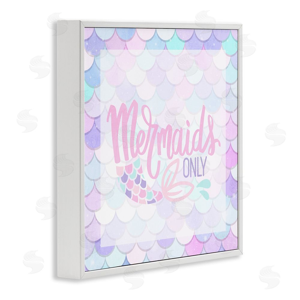 Kim Allen Pastel Mermaids Only White Framed Giclee Print Wall Art