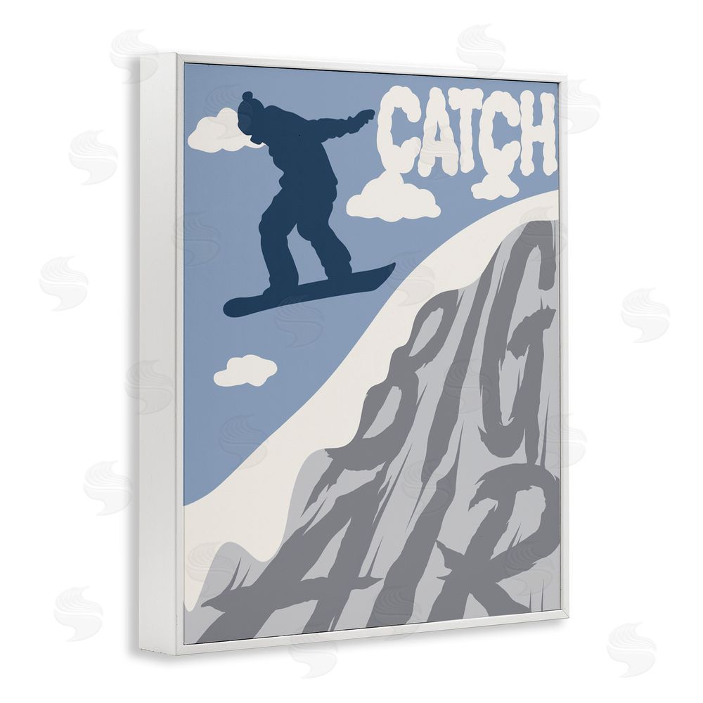 Marcus Prime Catch Big Air Snowboard White Framed Giclee Print Wall Art