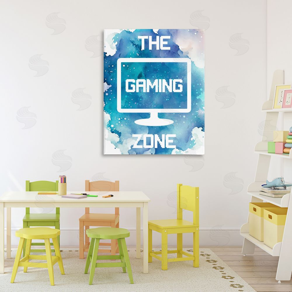 Marcus Prime Gaming Zone Moniter Stretched Canvas Wall Art Print in Room