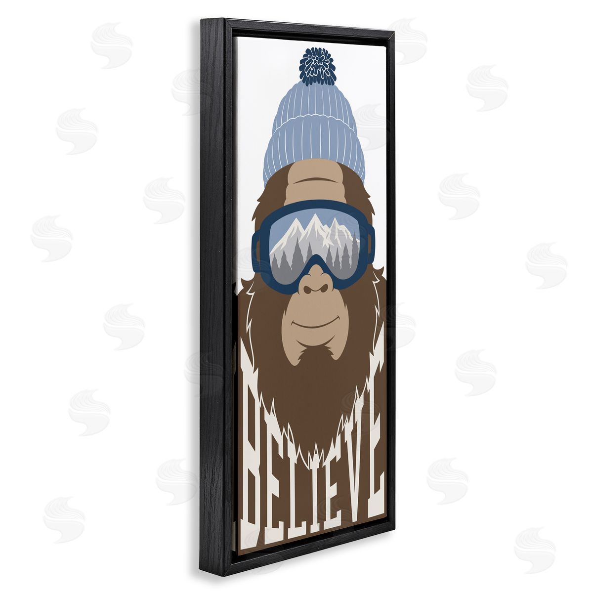 Marcus Prime Believe Winter Bigfoot Black Floating Frame Canvas Wall Art Print