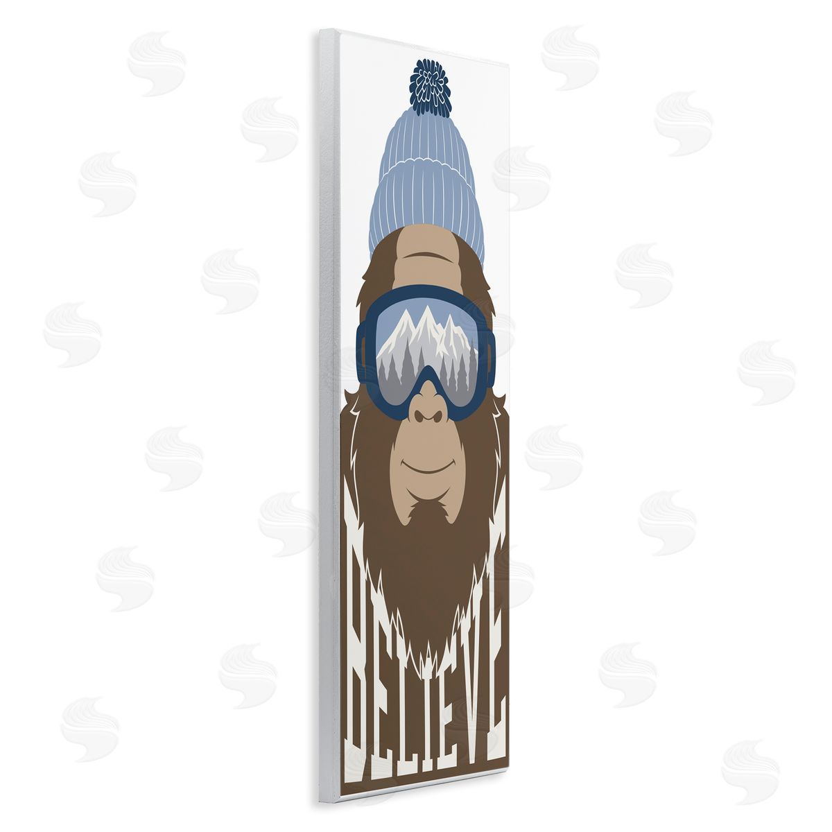 Marcus Prime Believe Winter Bigfoot Wooden Wall Plaque Art Print