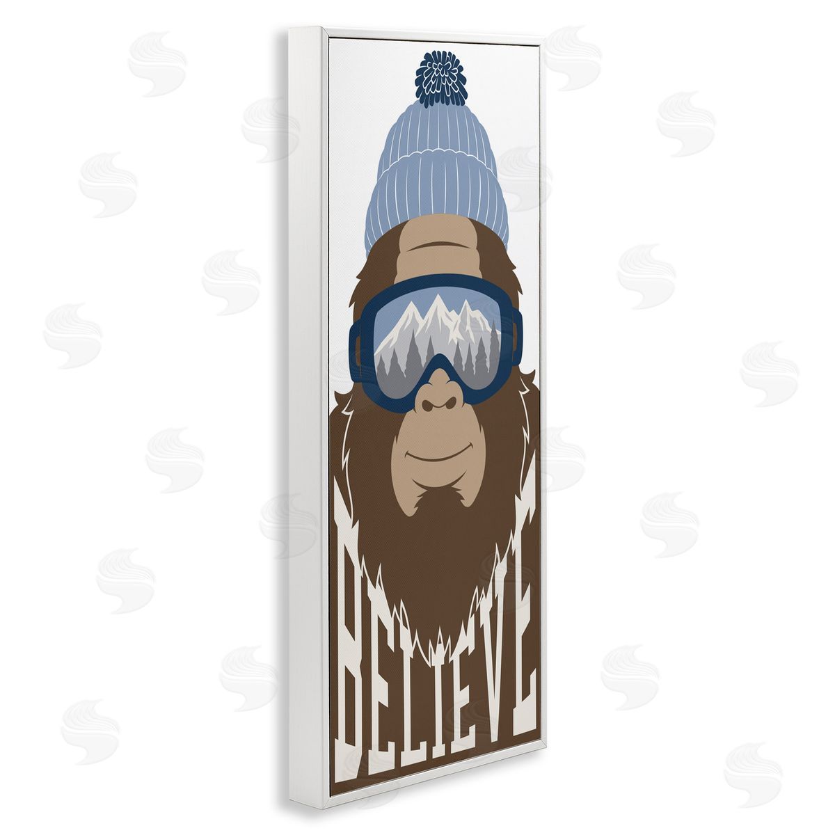 Marcus Prime Believe Winter Bigfoot White Framed Giclee Print Wall Art