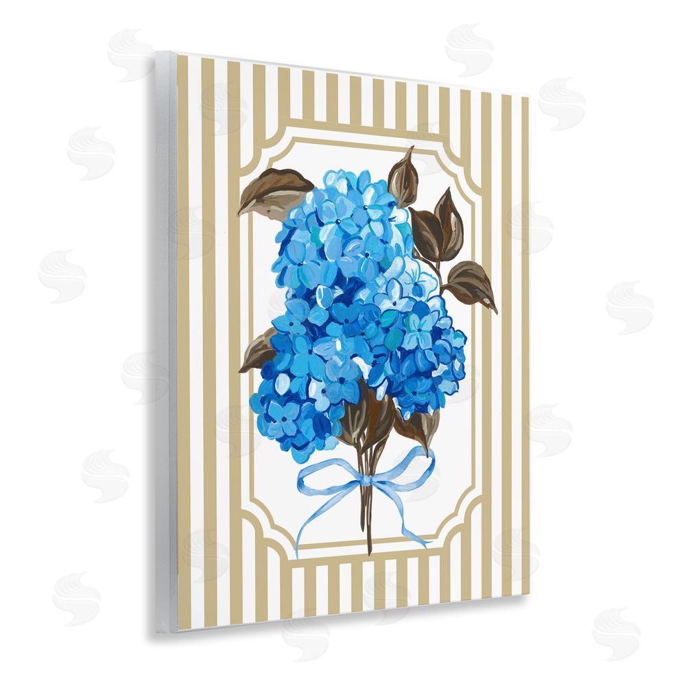 Adonna Ebrahimi Blue Hydrangea Blossom Bow Wooden Wall Plaque Art Print