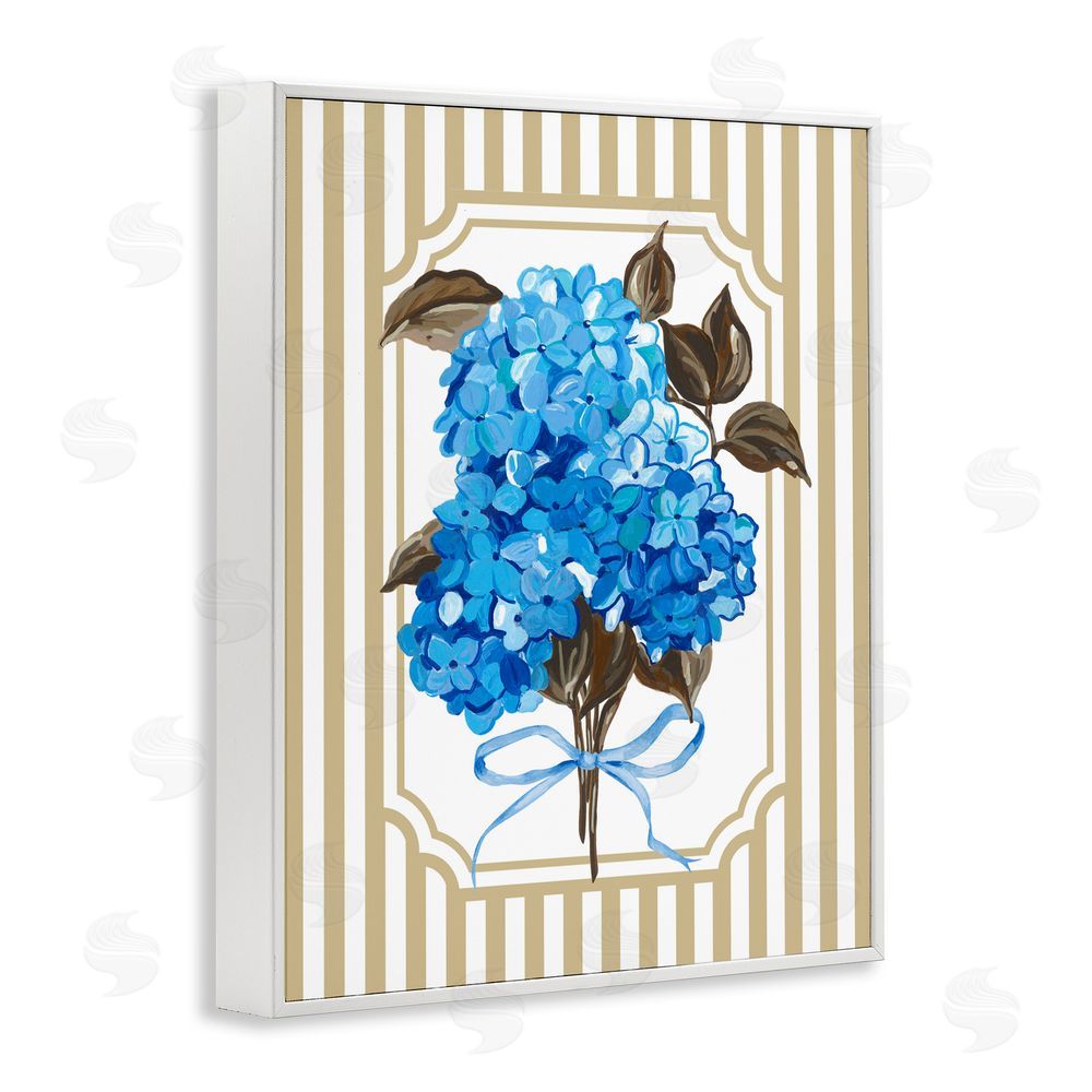 Adonna Ebrahimi Blue Hydrangea Blossom Bow White Framed Giclee Print Wall Art