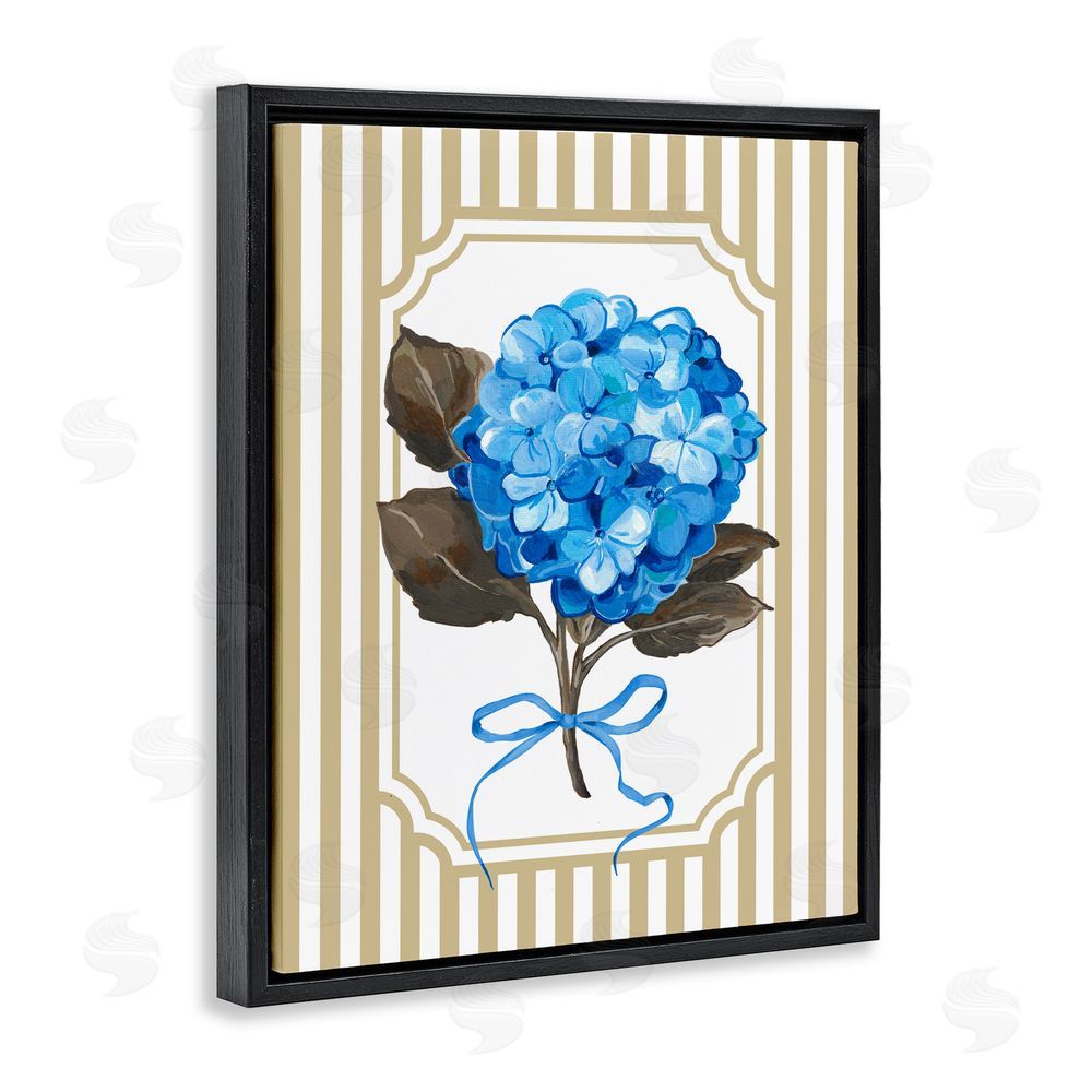 Adonna Ebrahimi Hydrangea Bundle with Bow Black Floating Frame Canvas Wall Art Print
