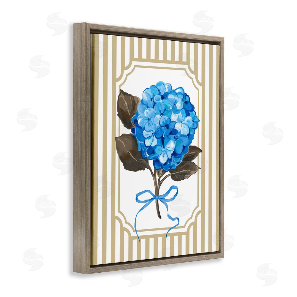 Adonna Ebrahimi Hydrangea Bundle with Bow Brown Floating Frame Canvas Wall Art Print