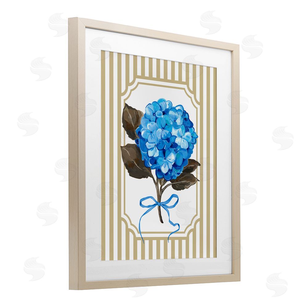 Adonna Ebrahimi Hydrangea Bundle with Bow Brown Framed Print Under Glass Wall Art