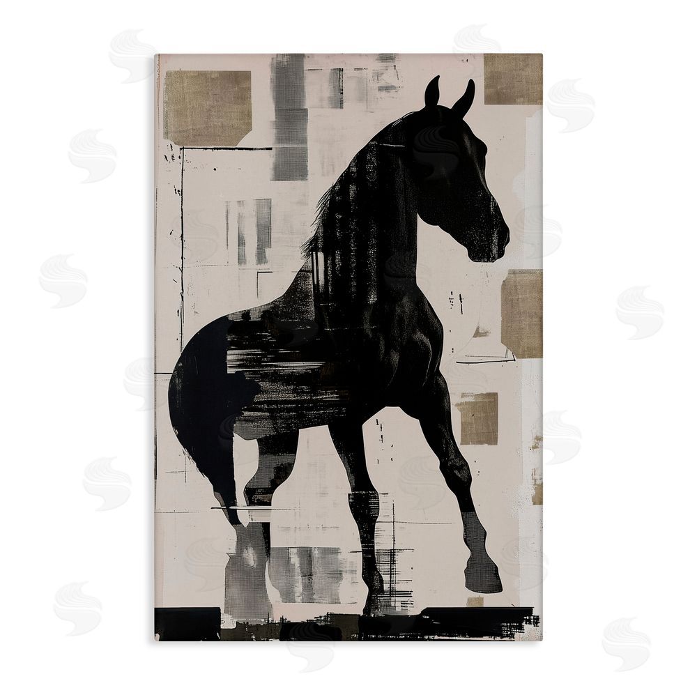 Annabelle Hall Equinity Horse Silhouette Stretched Canvas Wall Art Print