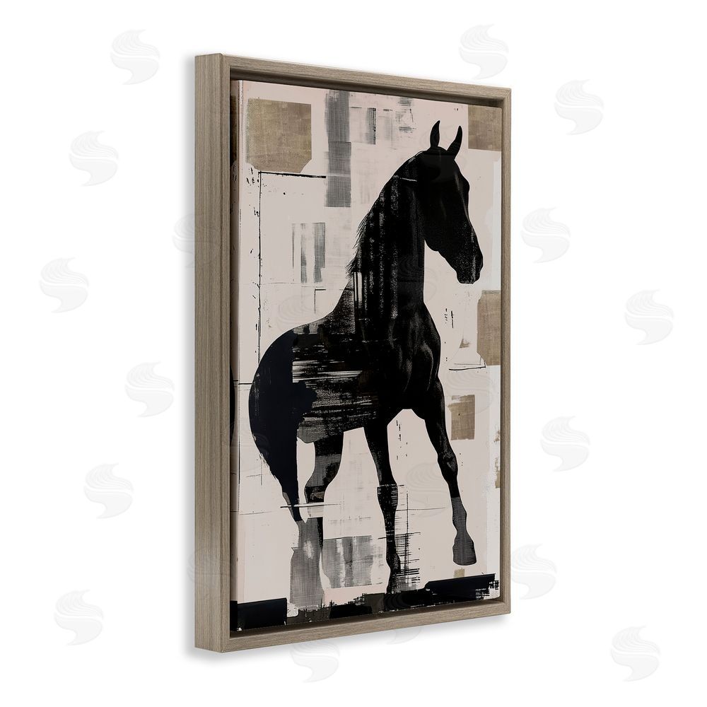 Annabelle Hall Equinity Horse Silhouette Brown Floating Frame Canvas Wall Art Print