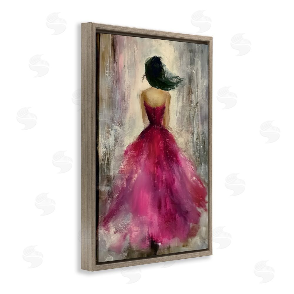 Annabelle Hall After Midnight Girl in Gown Brown Floating Frame Canvas Wall Art Print