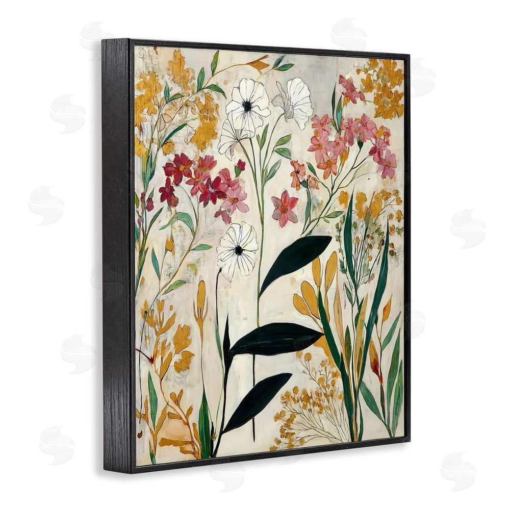 Annabelle Hall Vintage Playful Botanicals Black Framed Giclee Print Wall Art