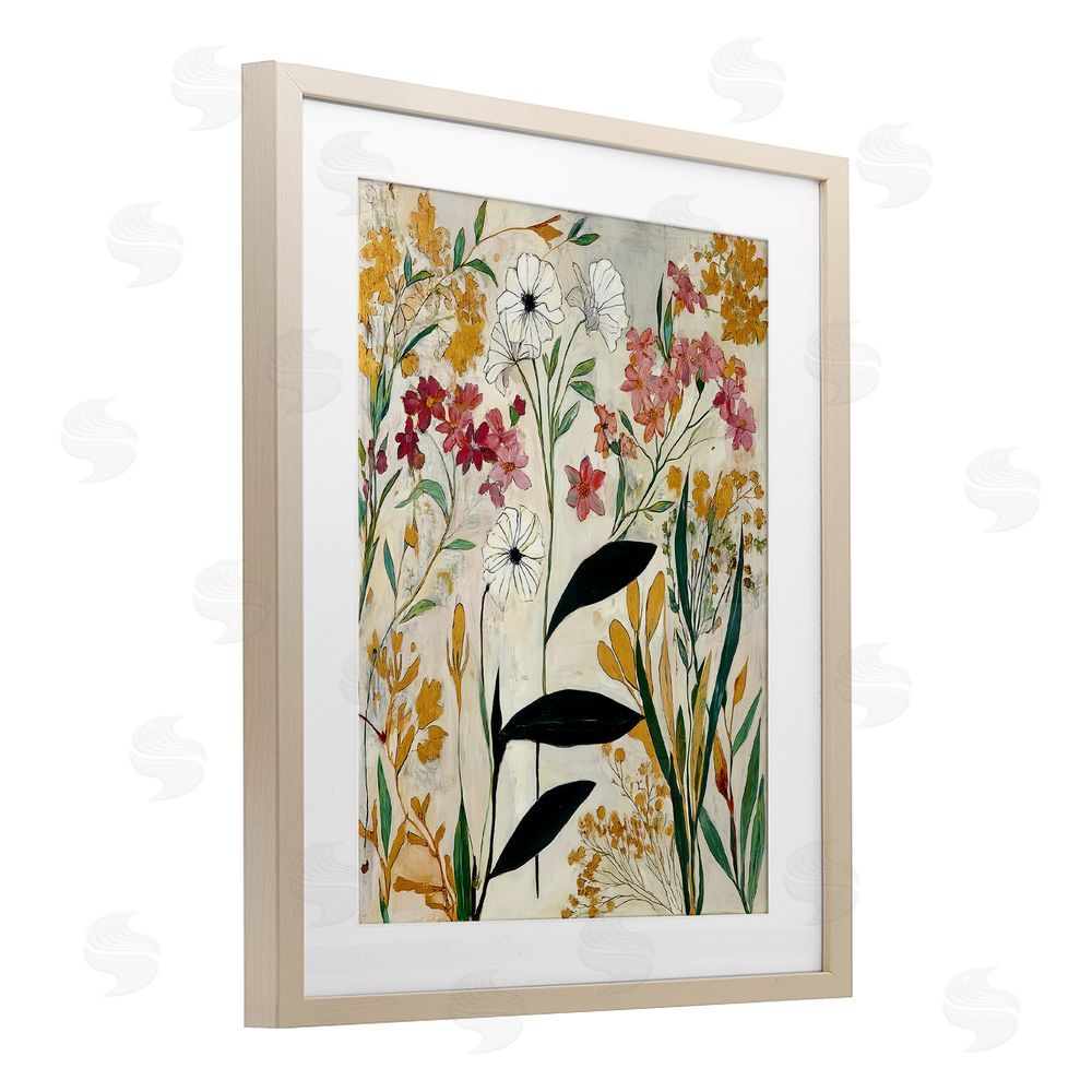 Annabelle Hall Vintage Playful Botanicals Brown Framed Print Under Glass Wall Art