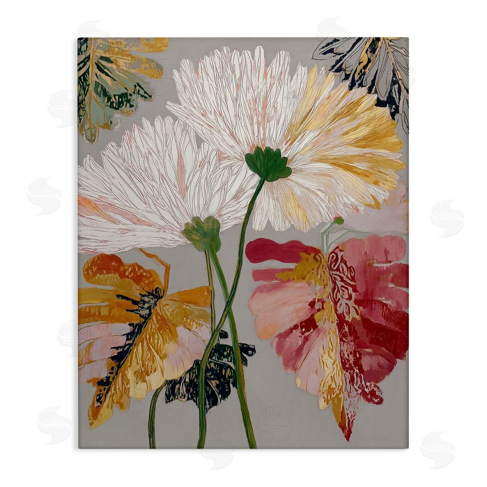 Annabelle Hall Playful Assumptions Flowers Stretched Canvas Wall Art Print