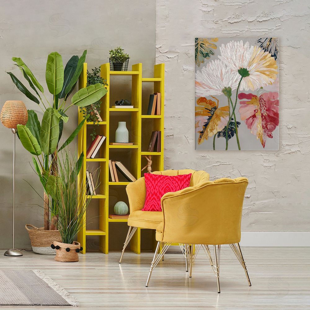 Annabelle Hall Playful Assumptions Flowers Stretched Canvas Wall Art Print in Room