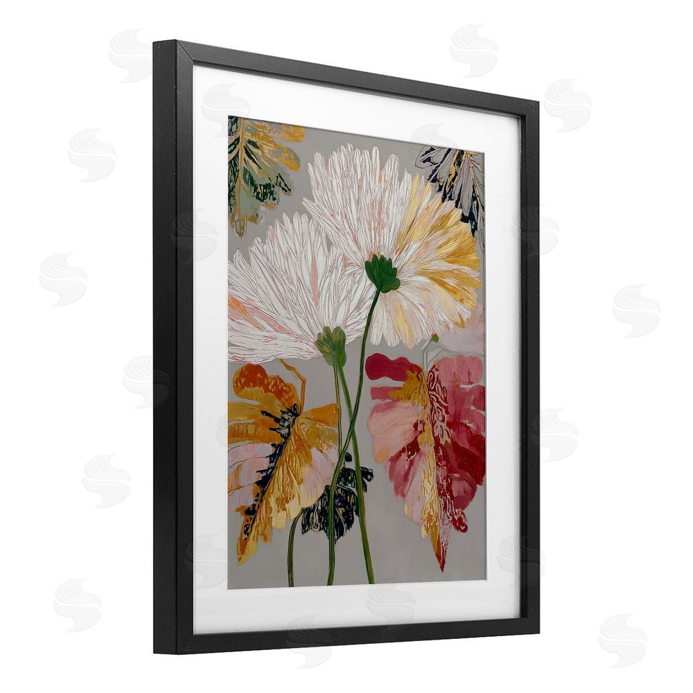 Annabelle Hall Playful Assumptions Flowers Black Framed Print Under Glass Wall Art