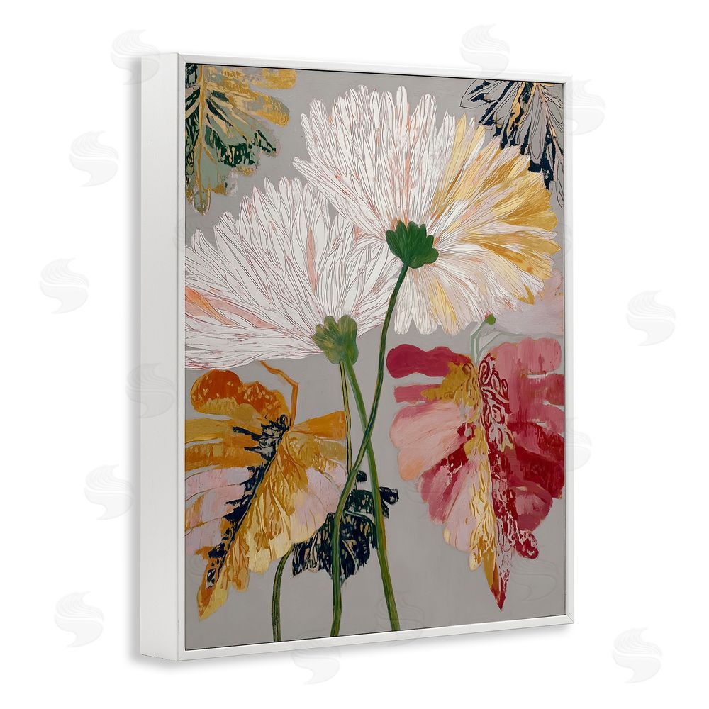 Annabelle Hall Playful Assumptions Flowers White Framed Giclee Print Wall Art