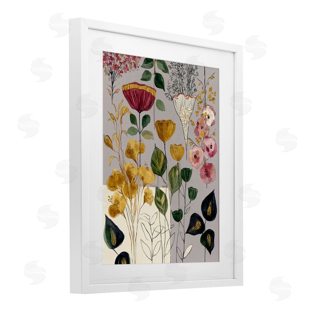 Annabelle Hall Playful Assumptions Foliage White Framed Print Under Glass Wall Art
