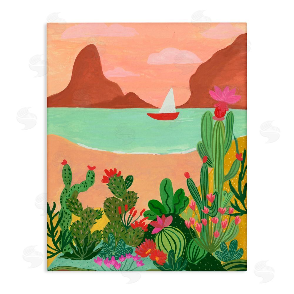 Nabeela Rumi Desert Oasis Boat Stretched Canvas Wall Art Print