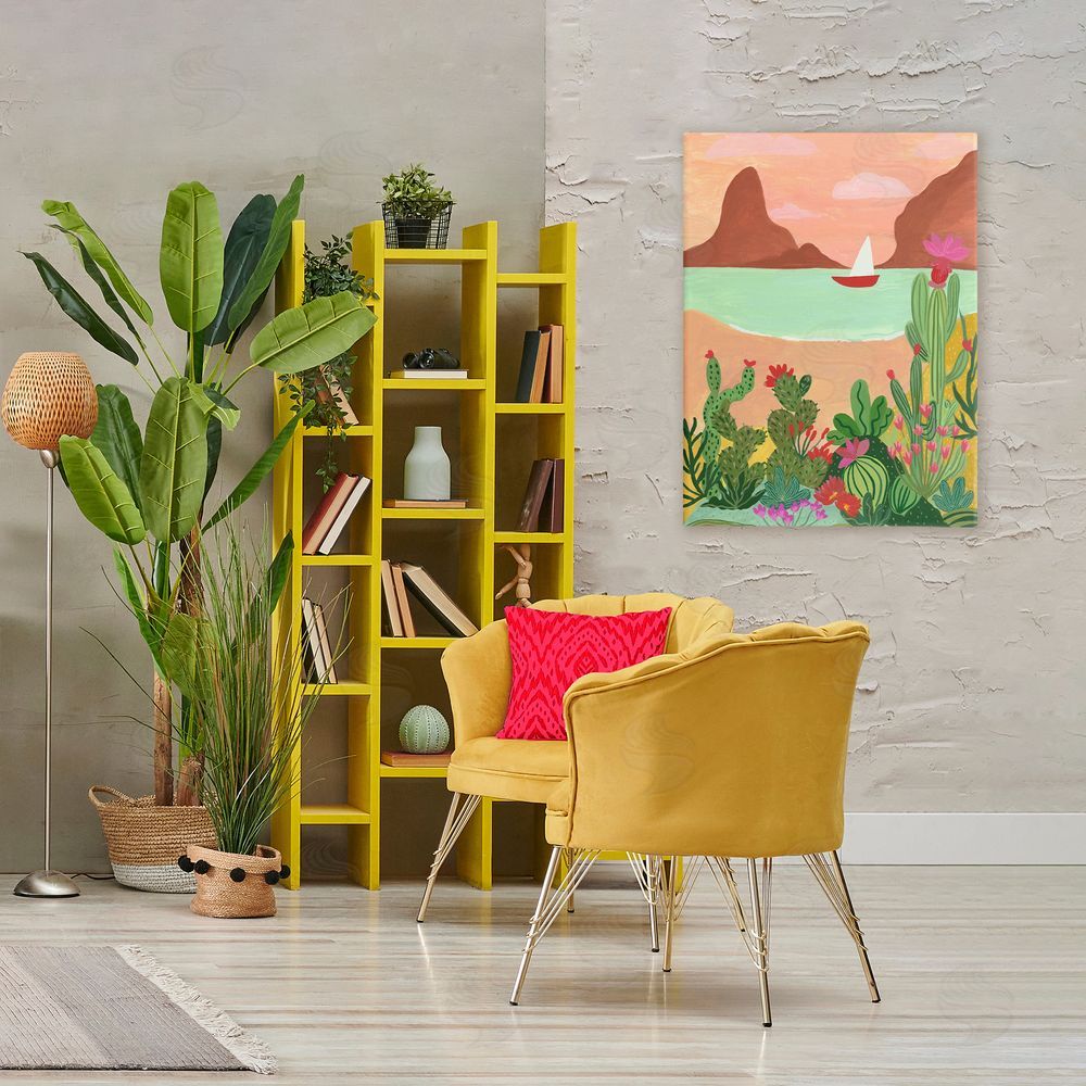 Nabeela Rumi Desert Oasis Boat Stretched Canvas Wall Art Print in Room