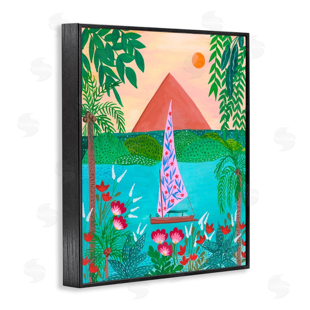 Nabeela Rumi Sailboat on Egypt Nile Black Framed Giclee Print Wall Art
