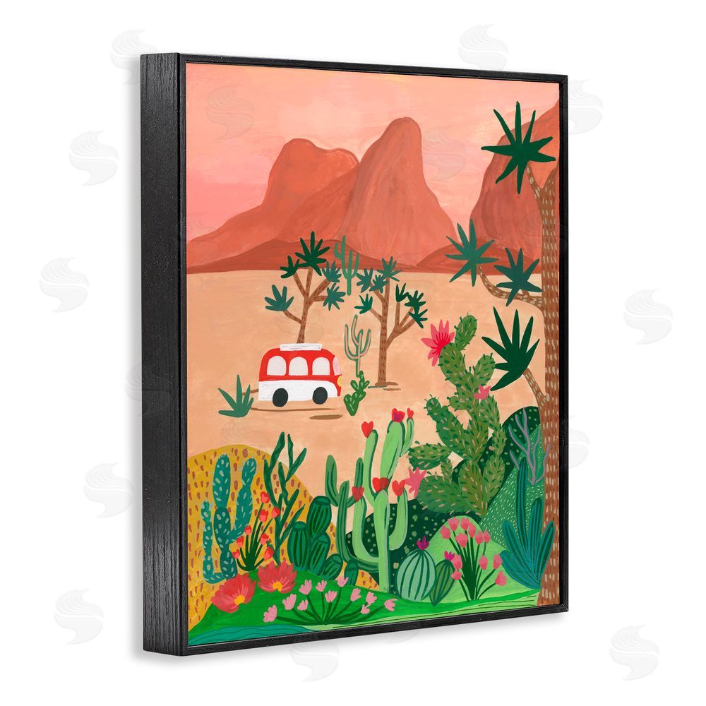 Nabeela Rumi Desert Camper & Cacti Black Framed Giclee Print Wall Art