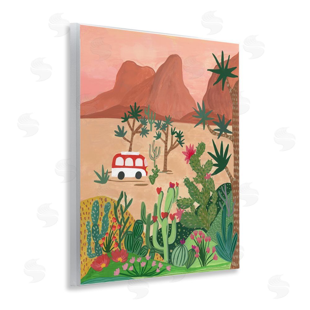 Nabeela Rumi Desert Camper & Cacti Wooden Wall Plaque Art Print