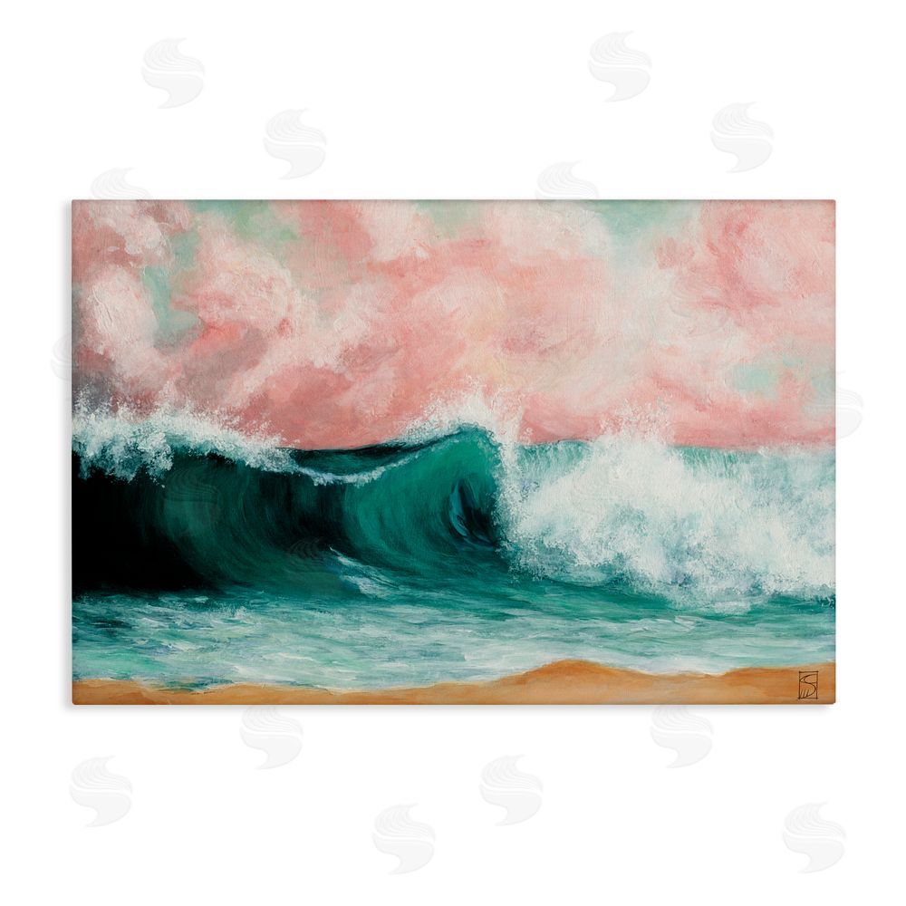 Sara Culpepper Crashing Seascape Waves Stretched Canvas Wall Art Print