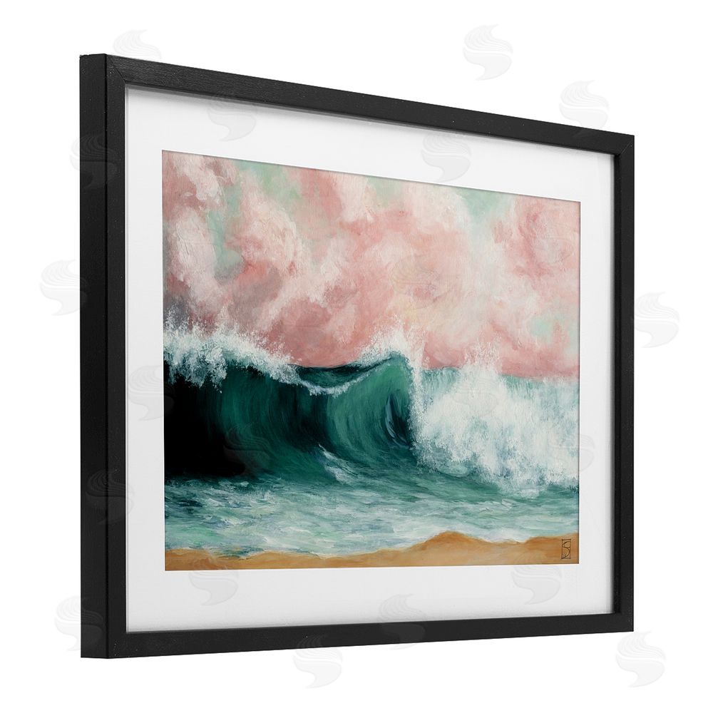 Sara Culpepper Crashing Seascape Waves Black Framed Print Under Glass Wall Art