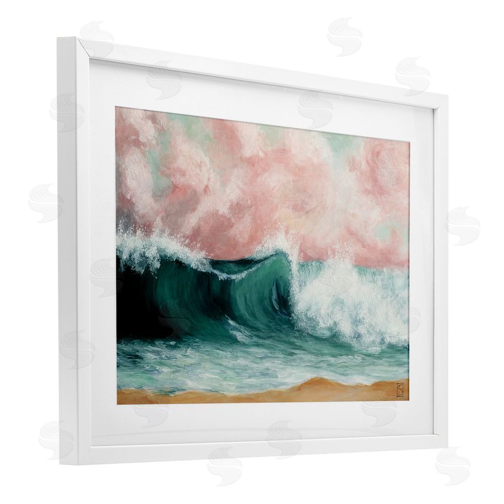 Sara Culpepper Crashing Seascape Waves White Framed Print Under Glass Wall Art
