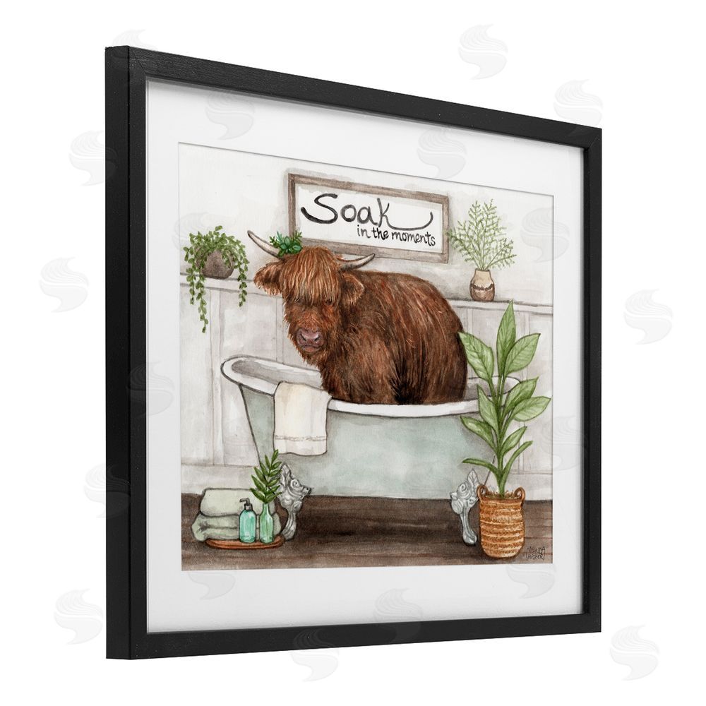 Melinda Hipsher Soak In Moments Cattle Black Framed Print Under Glass Wall Art