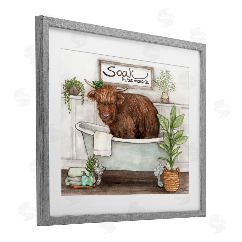 Melinda Hipsher Soak In Moments Cattle Gray Framed Print Under Glass Wall Art