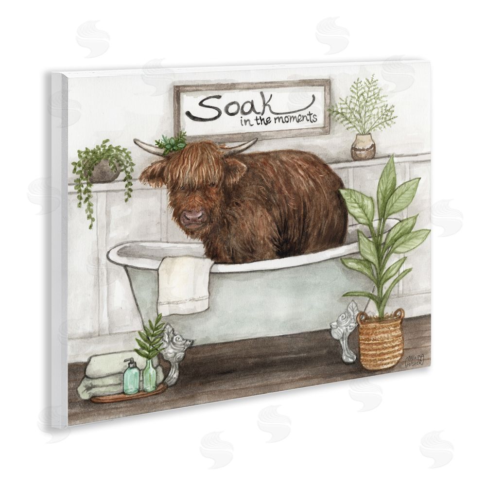 Melinda Hipsher Soak In Moments Cattle Wooden Wall Plaque Art Print