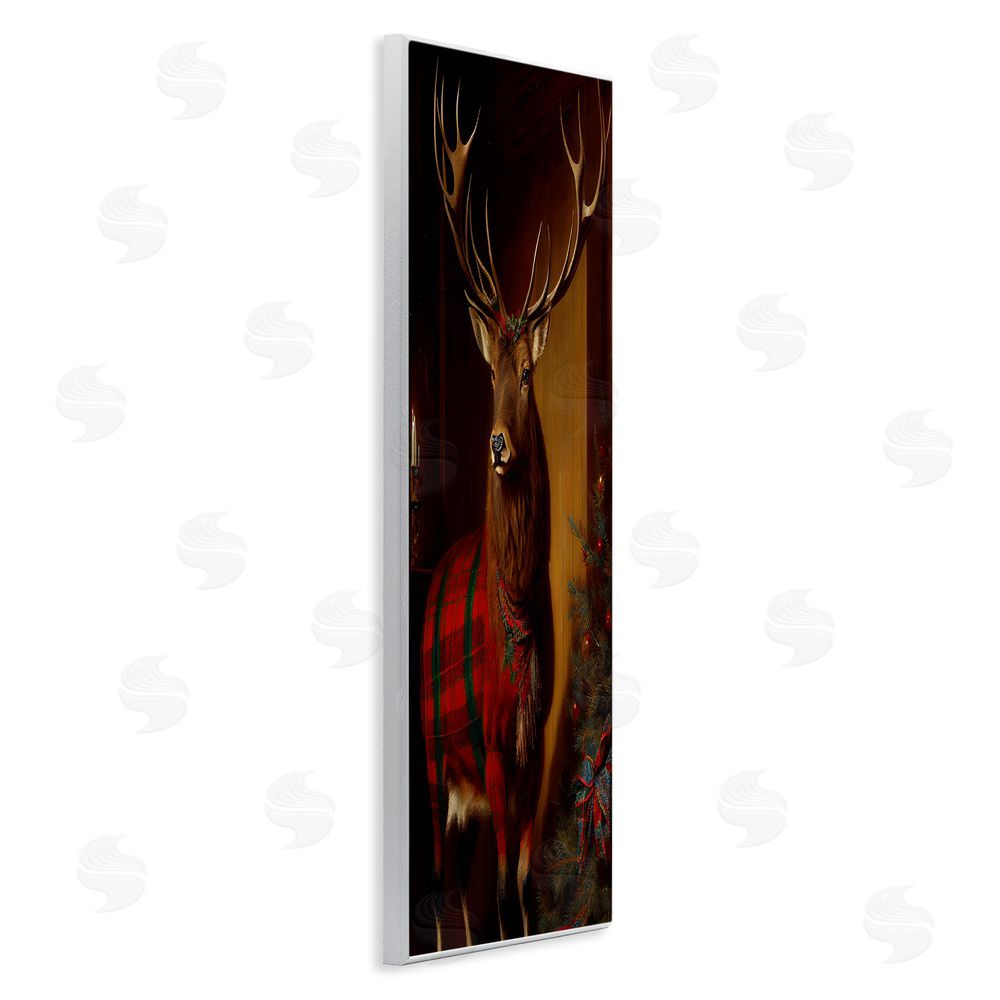 Sasha Festive Plaid Deer Wall Plaque Art Print