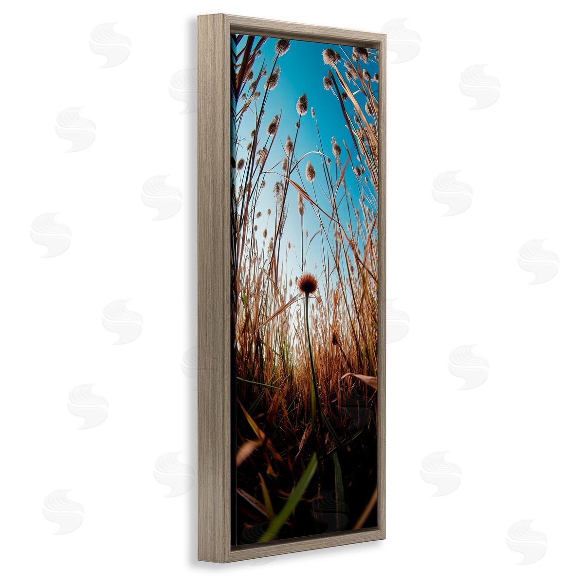 Decent Exposures Daydream Botanical Meadow Brown Floating Frame Canvas Wall Art Print