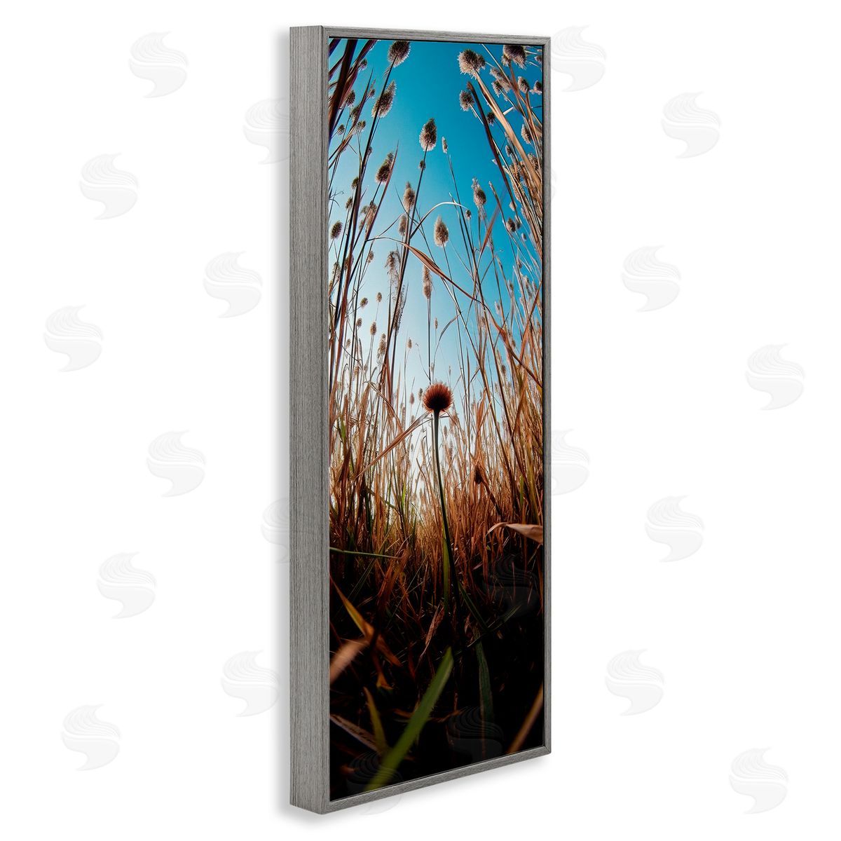 Decent Exposures Daydream Botanical Meadow Gray Framed Giclee Print Wall Art