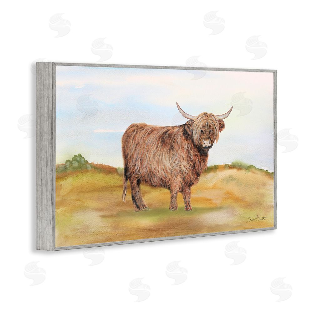 Jean Plout Farm Animal In Pasture Gray Framed Giclee Print Wall Art