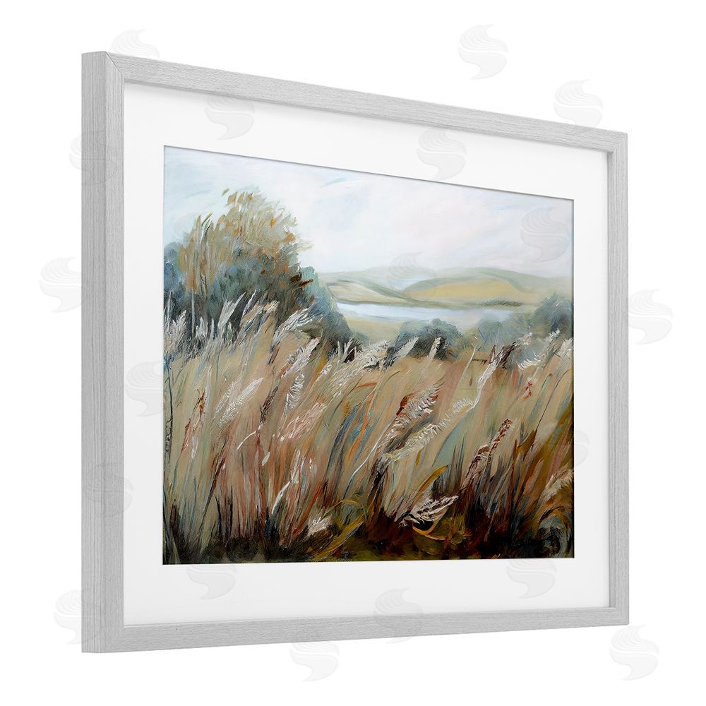 Sasha Windy Meadow Distortion Gray Framed Print Under Glass Wall Art