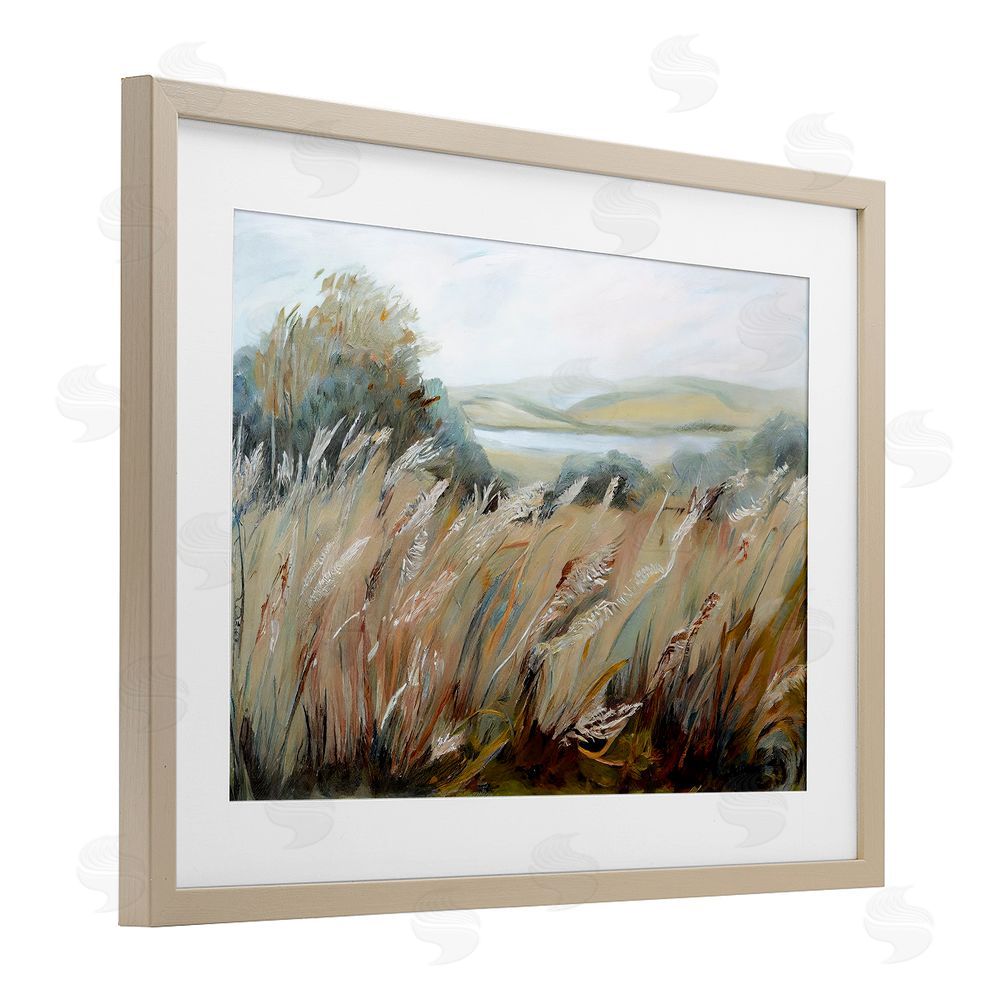 Sasha Windy Meadow Distortion Brown Framed Print Under Glass Wall Art