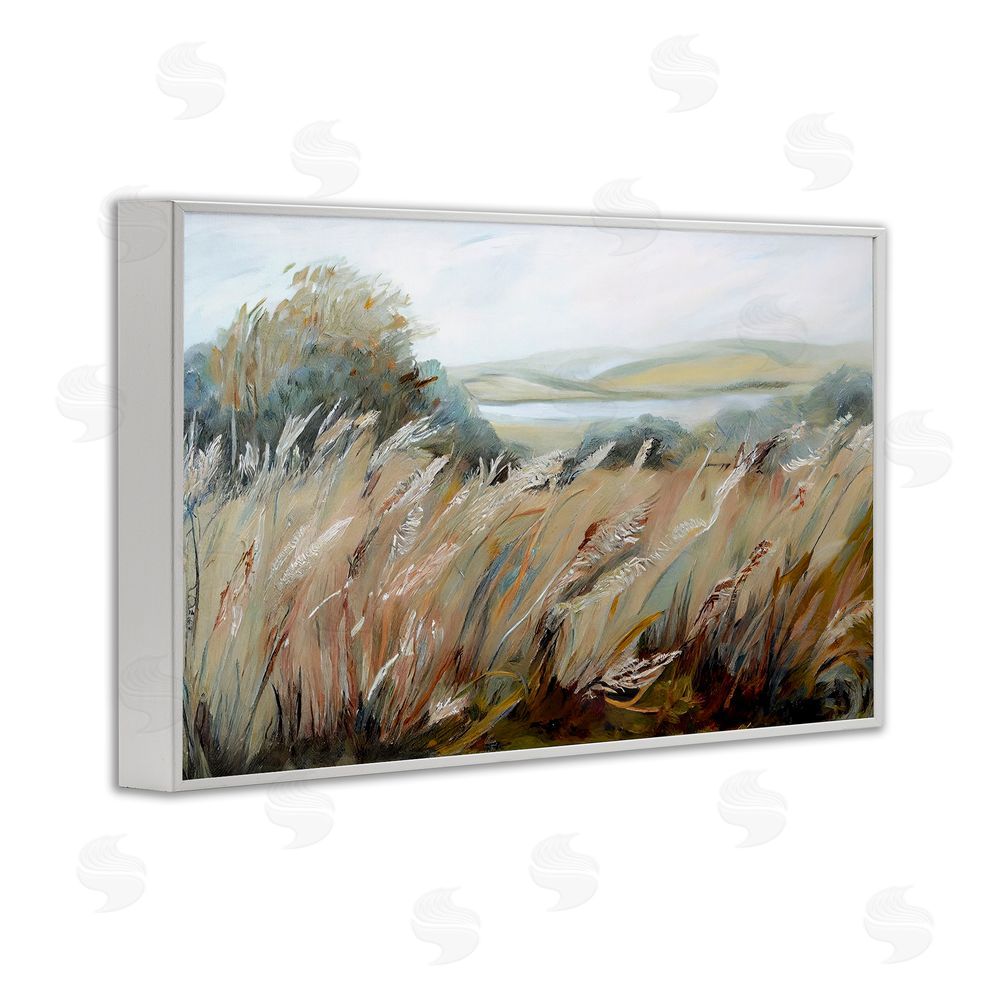 Sasha Windy Meadow Distortion White Framed Giclee Print Wall Art