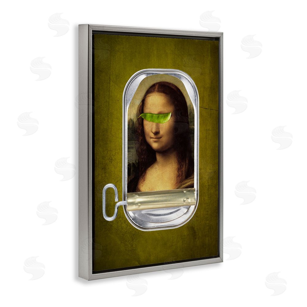 Elo Marc Canned Mona Lisa Gray Floating Frame Canvas Wall Art Print