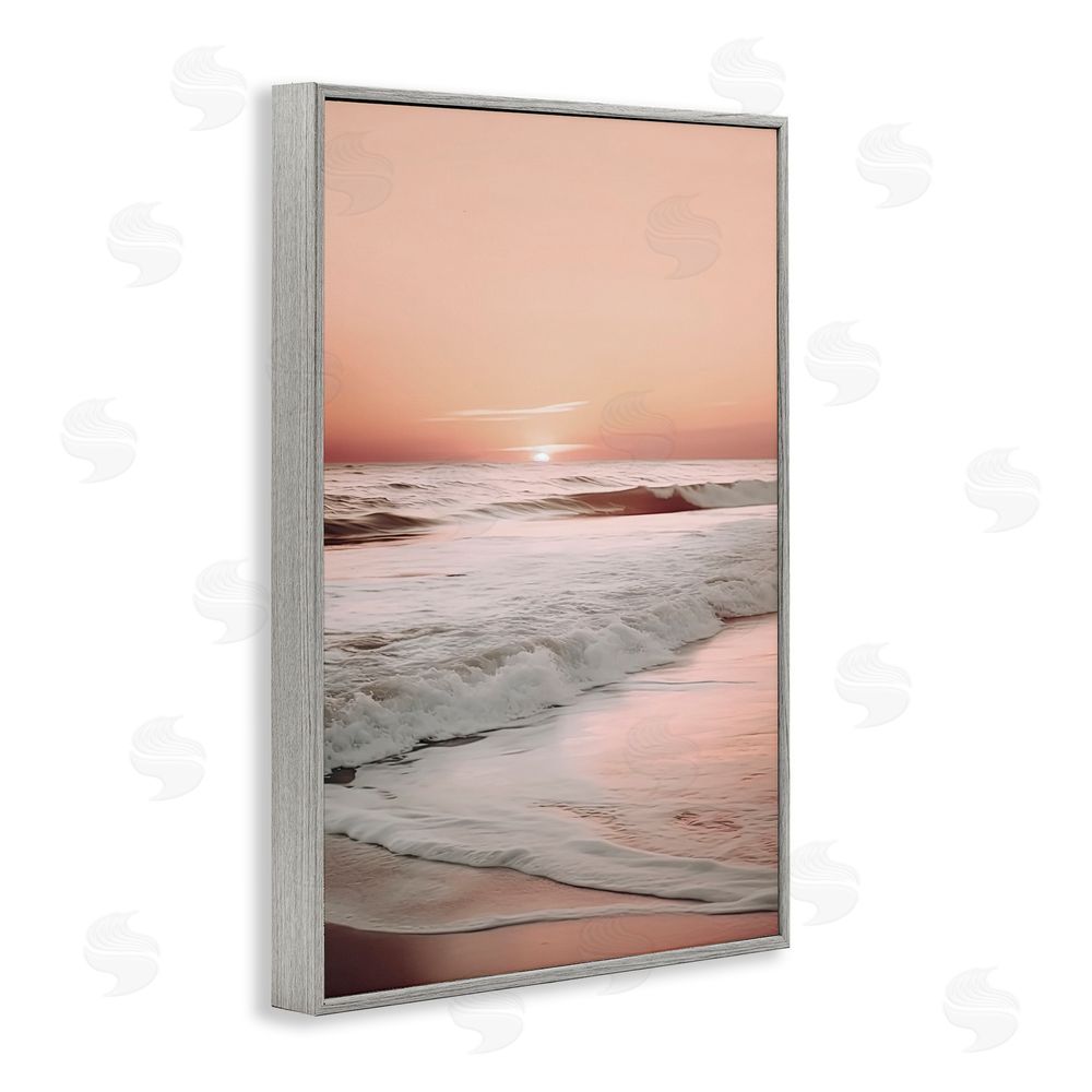 Decent Exposures Apricot Beach View Gray Framed Giclee Print Wall Art