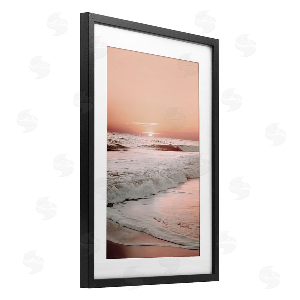 Decent Exposures Apricot Beach View Black Framed Print Under Glass Wall Art