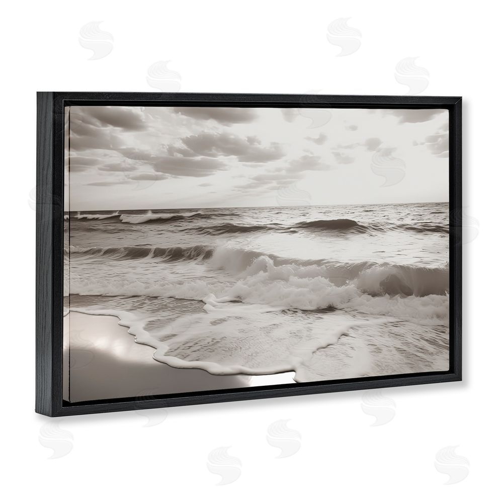 Decent Exposures Beach View Reverie Black Floating Frame Canvas Wall Art Print
