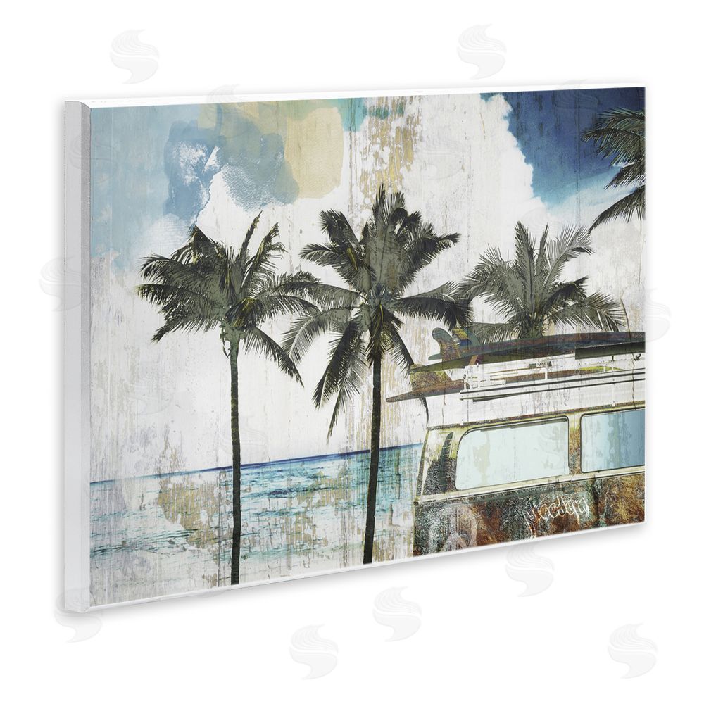 Sasha Beach Day Retro Vacation Wooden Wall Plaque Art Print