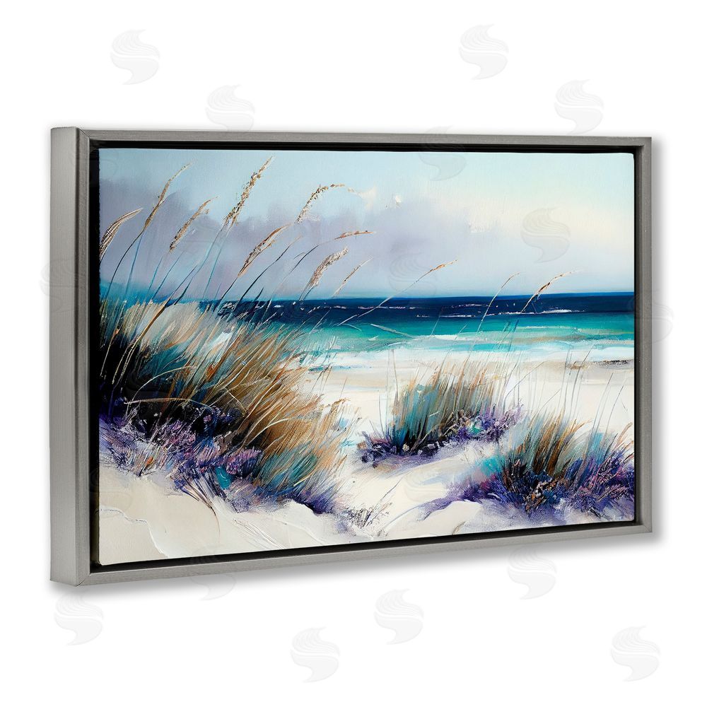 Sasha Euphoria Beach Dunes Gray Floating Frame Canvas Wall Art Print
