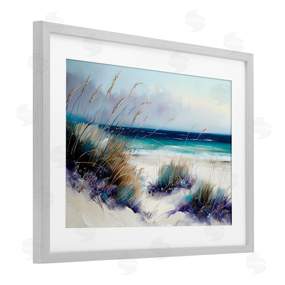 Sasha Euphoria Beach Dunes Gray Framed Print Under Glass Wall Art